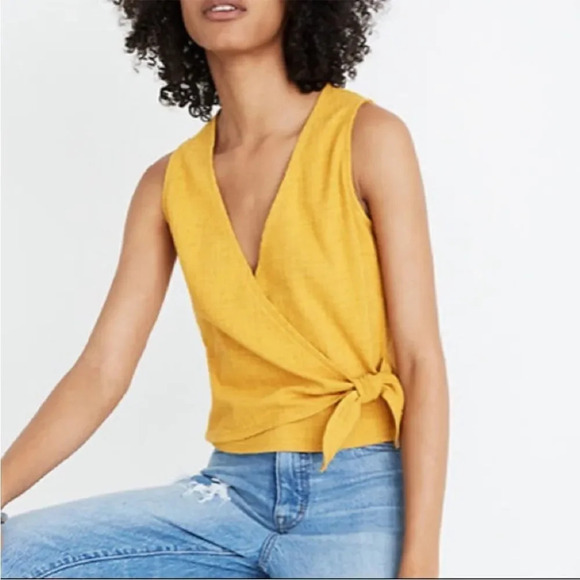 Madewell Wrap-Tie Tank Top black - Picture 2 of 6